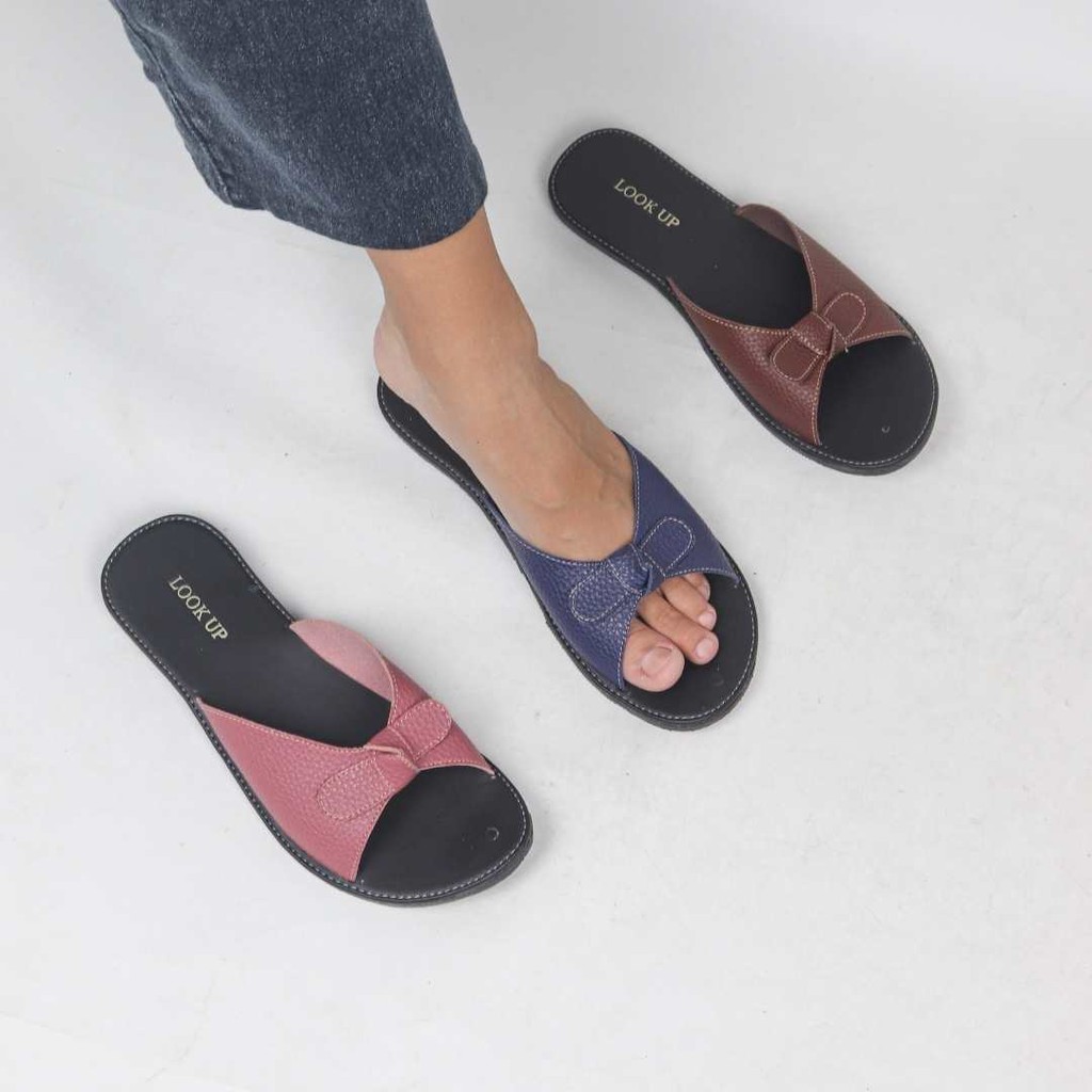 Sandal Papirut Look Up  Sandal Wanita Papirut Murah Bisa COD Sandal Kulit Kokop Pita PSHGSL - GISEL