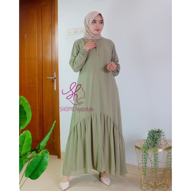 Delisya Dress - Gamis Polos - Gamis Ceruty - Gamis Tanahabang - Seragam Pengajian - Seragam Pesta - 