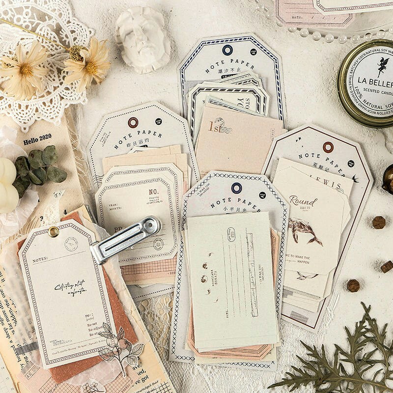 

[BC004] 15 PCS VINTAGE MEMO PAPER SET | DECORATIVE PAPER | BULLET JOURNAL KIT