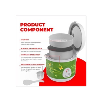 Penanak Nasi Rice Cooker 0.6 Liter Maspion MRJ 0623 Magic Cooker