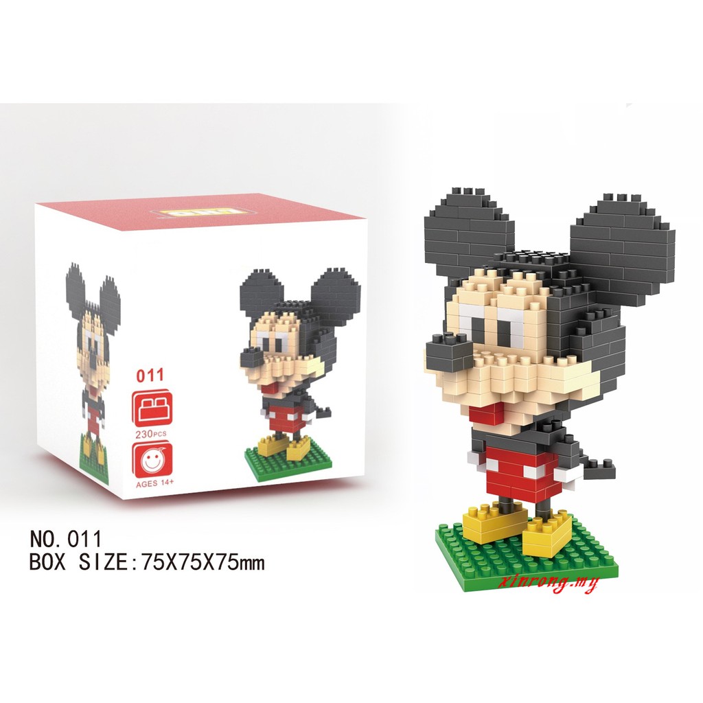 Mainan Balok Bangunsusun Mini Model Lego Seri Disney Mickey Mouse donald duck goofy dog Nano