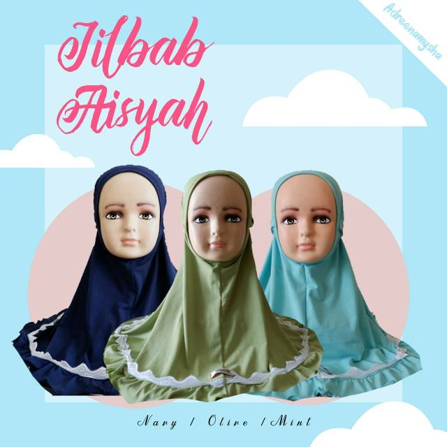 Hijab Aisyah bayi dan anak , Jilbab Anak FREE pouch multifungsi