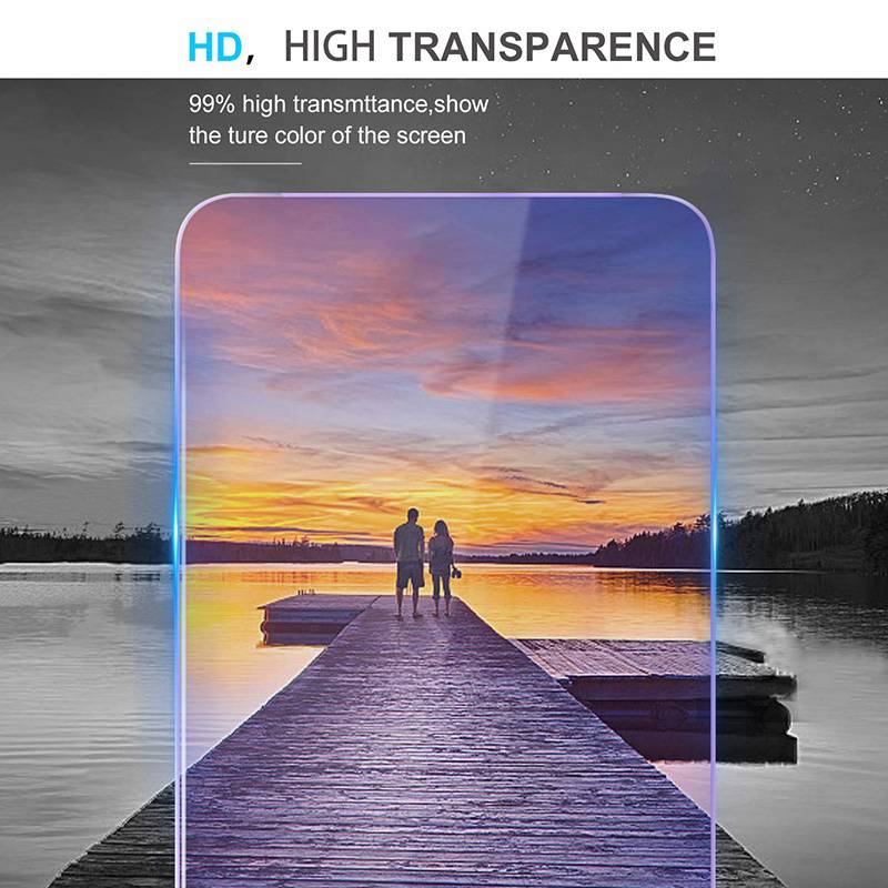 2pcs Anti Blue-ray Purple Glass on the For iPhone 7 8 6 6s Plus Tempered Glass For iPhone x xs xr 11 12 se Screen Protector Front Film