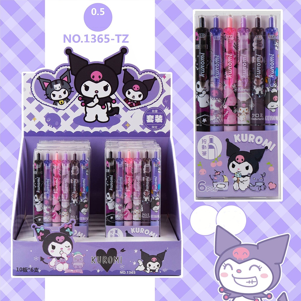 1Buah INS Black Kuromi Kartun Cute Touch Pen Jepang dan Korea Gadis Gel Pena Menulis Siswa