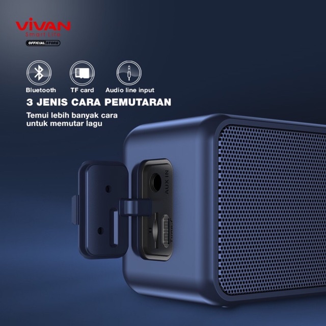 Bluetooth Speaker VIVAN VS20 / VS10 Waterproof IPX7 20W Support  MicroSD AUX TWS  Ultra Bass