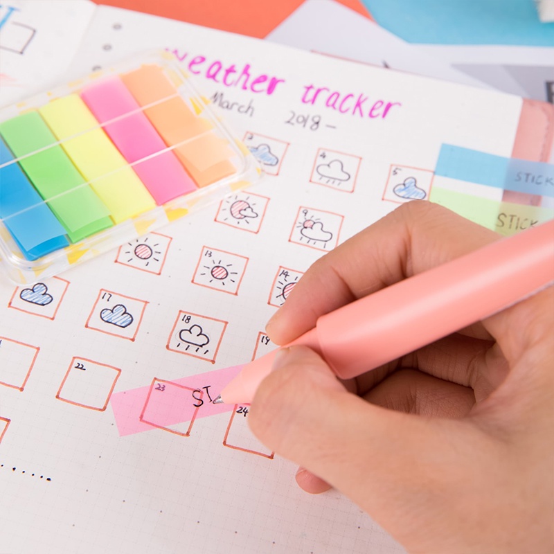 Deli Sticky Notes Transparan Sticky Note Warna Index Mark Cerah Penanda 5 Warna Memo Index Tab