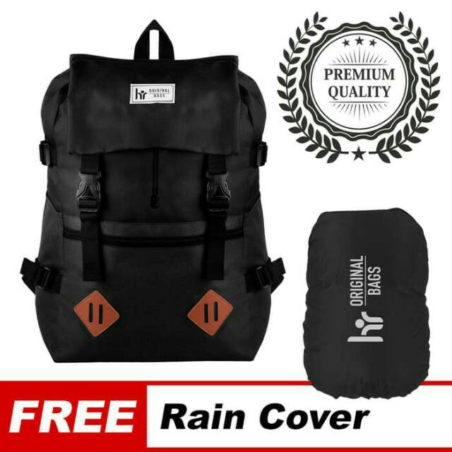 Tas Ransel Cowok / Tas Kuliah / Tas Distro HR Bag bonus rain cover