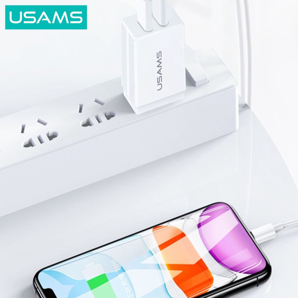 USAMS T24 Adapter Charger Dual USB Travel Charger 2.1A