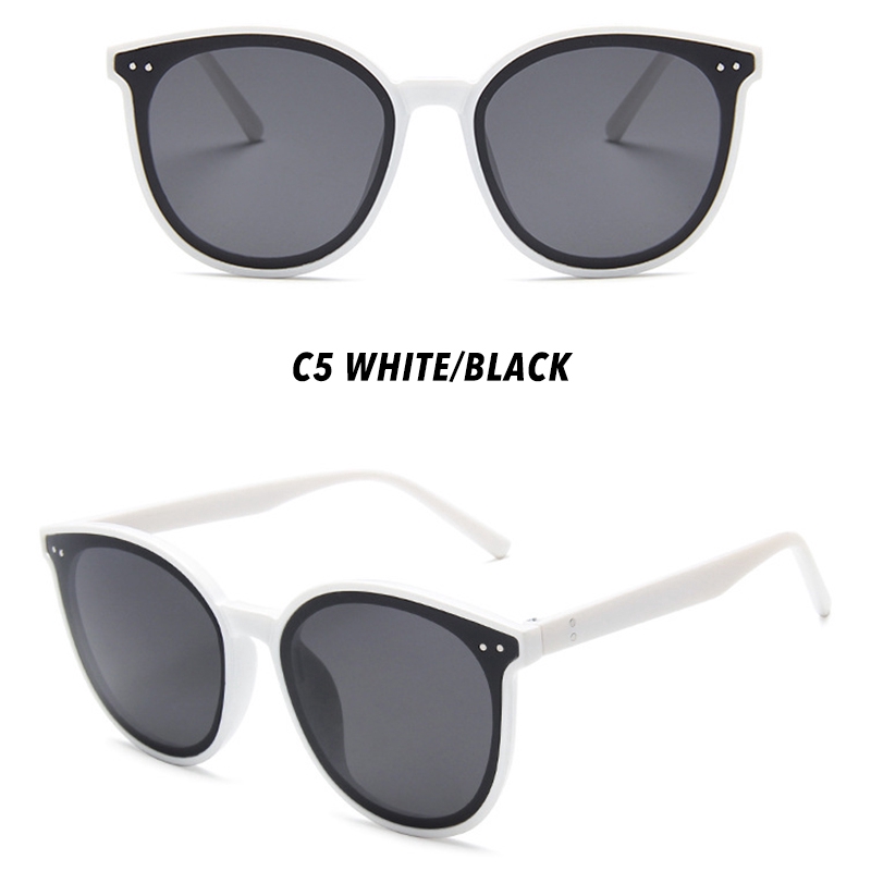 （YUZHU）COD Bayar di Tempat Korean Design SOLO Kacamata Hitam Wanita/Pria Bulat Mata Kucing Sunglasses