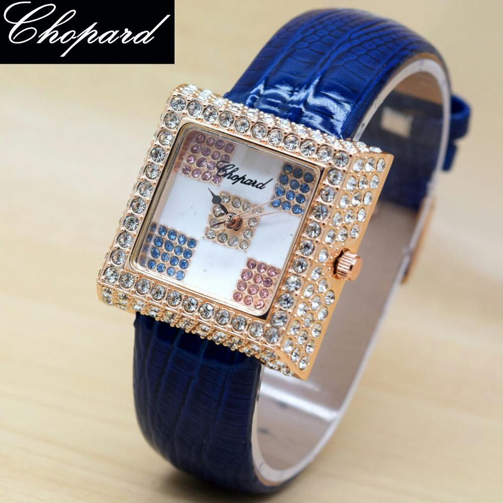 Jam Tangan Wanita Chopard Catur Segi Kulit 04 Berkualitas