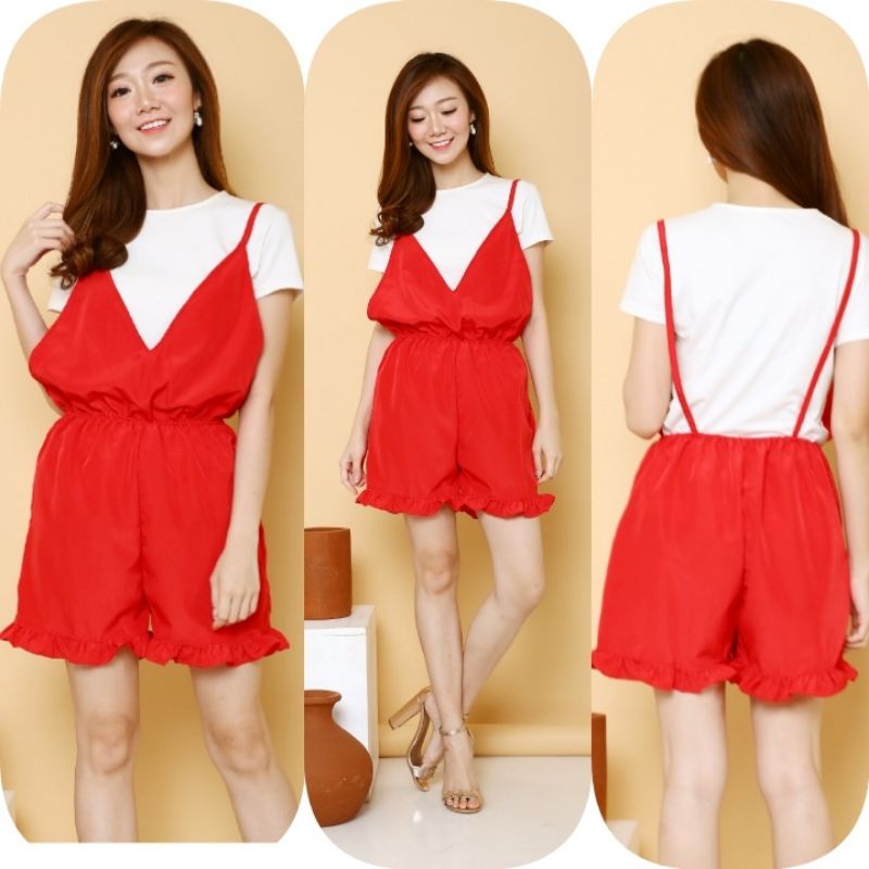 JCNS - JS LUCY RED / Jumpsuit Wanita Model Terbaru Kekinian