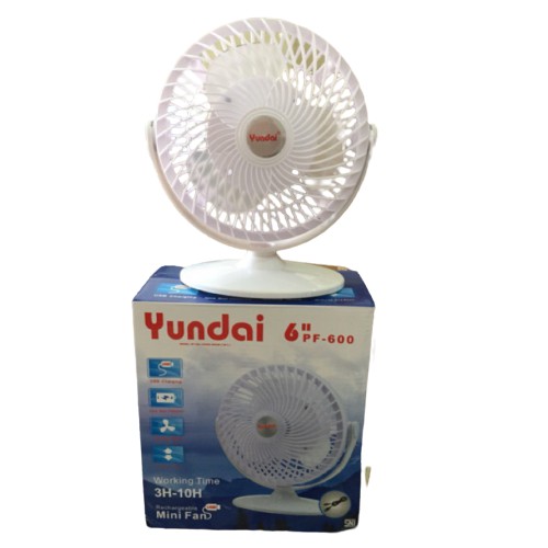 YUNDAI Kipas Angin Meja Baterai + USB 6 Inch PF 600 - Garansi 1 Tahun