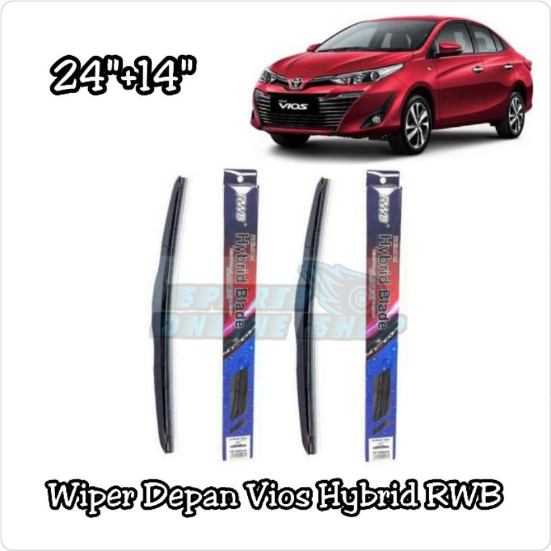 Wiper Depan Vios 24&quot;+14&quot; Hybrid Merk Rwb