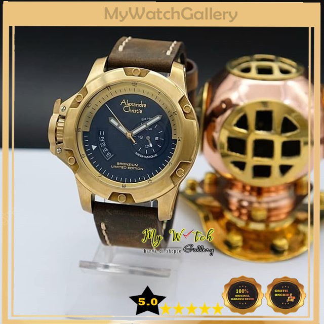 Jam Tangan Alexandre Christie Pria 6481 Automatic Bronzium / Alexander Christie 6481 Limited Edition