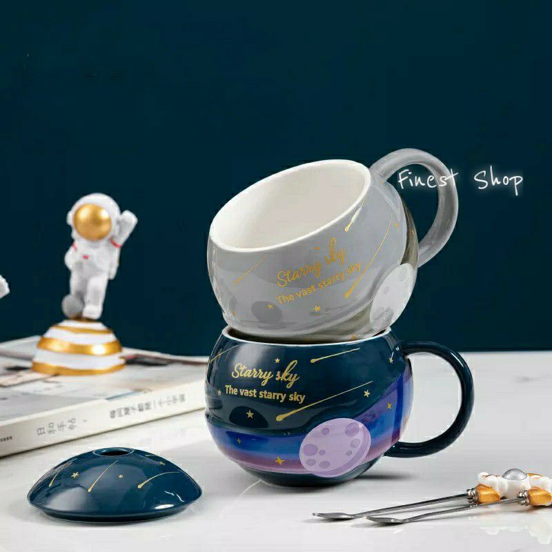 Mug Keramik Astronot Antariksa Cangkir Astronaut Planet Space Lucu Gelas Aesthetic Style Luar Angkasa Universal Cup Milk Tea Boba Coffee Cangkir Kopi Teh Susu Hadiah Kado Birthday Gift Unik