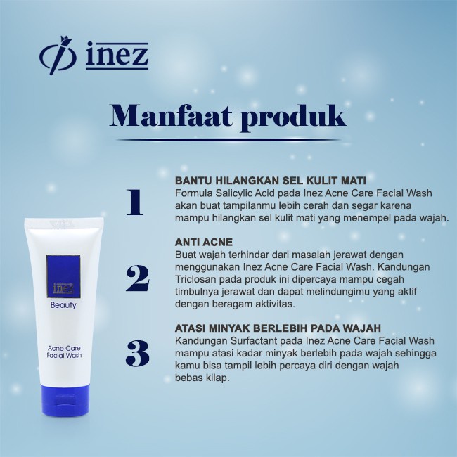 Inez Acne Care Facial Wash 75 gr / Inez Facial Wash Acne