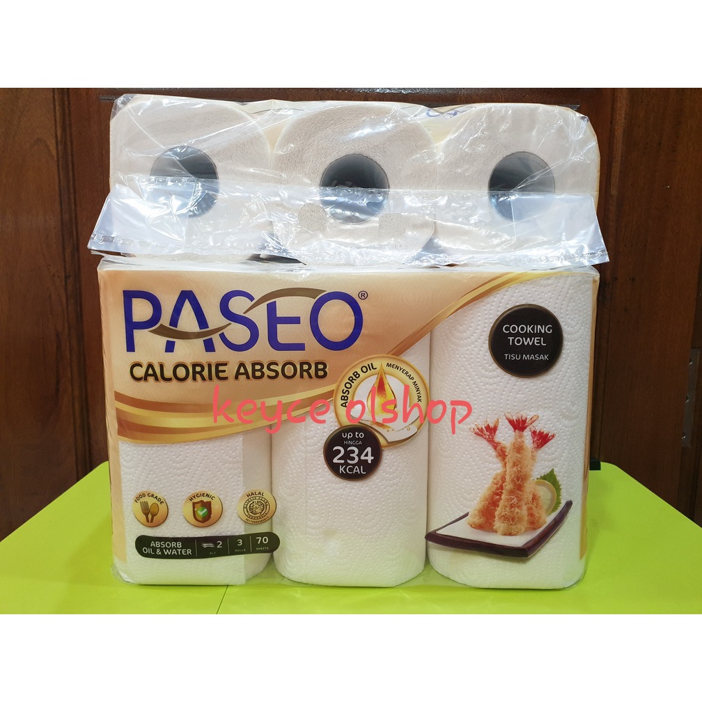 Tissue/Tisue/Tissu/Tisu paseo calories absorb cooking towel 3 rolls 70's