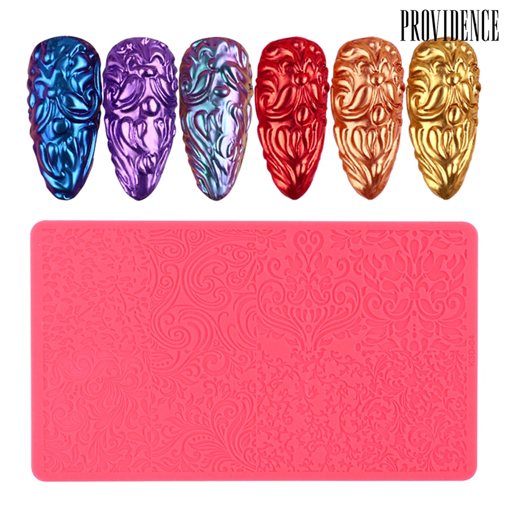 Providence Nail Template Exquisite Practical Colorful Silicone Nail Stemping Plates for Girl