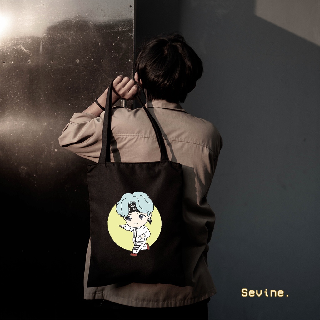 Sevine Totebag Tas Wanita Tote bag Resleting Korean Style Black Series - CH5