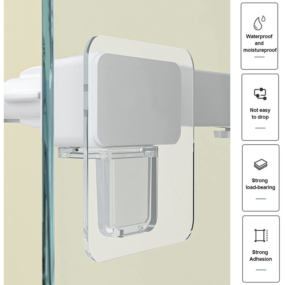 Klip Braket Holder Rak Partisi Model Bening Dengan Perekat Kuat Untuk Lemari