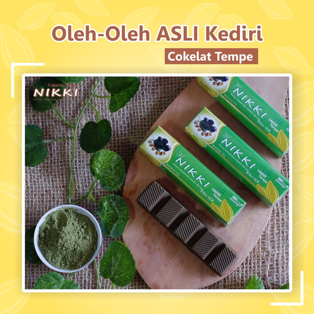 

Coklat Tempe Kediri Rasa Green Tea (Bar 35gr) / Camilan Coklat Kekinian / Chocolate / Coklat Nikki
