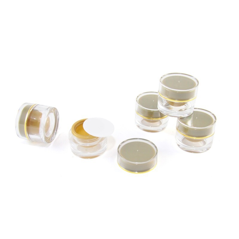 Pot Kosmetik Murah / Tempat Cream, Gel, Serum Warna Gold Bening 10 Gram - Pot Kosmetik Cream Bening