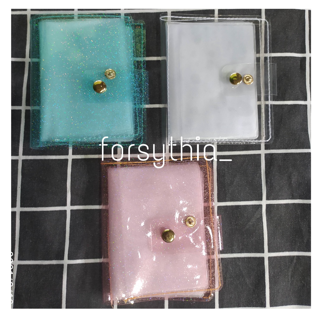 [READY] Dompet transparan gliter wallet photocard holder kartu collection book kolbuk