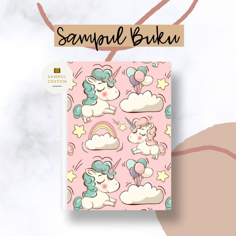 

(HARGA 1 LEMBAR MIN ORDER 5 LEMBAR) SAMPUL BUKU MOTIF UNICORN CUSTOM PERLEMBAR
