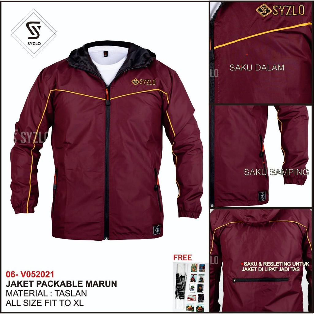 [ COD ] JAKET PRIA PACKABLE / JAKET PARASUT OUTDOR / JAKET PACKABLE / JAKET TASLAN ORIGINAL SYZLO