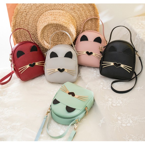 TAS RANSEL SELEMPANG KUCING CUTE