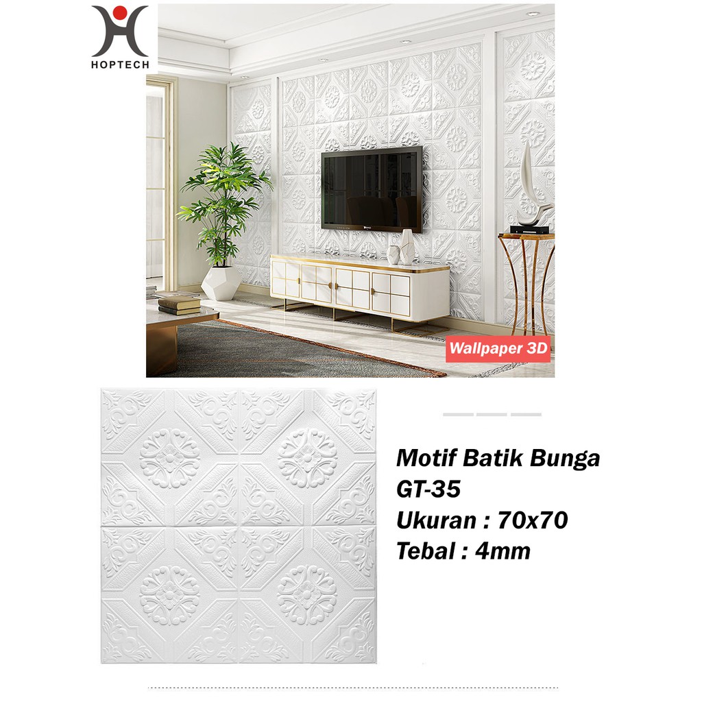 Wallpaper 3D FOAM / Wallpaper Dinding 3D Motif Foam Batik Bunga More High Quality / Wallfoam 3D-5