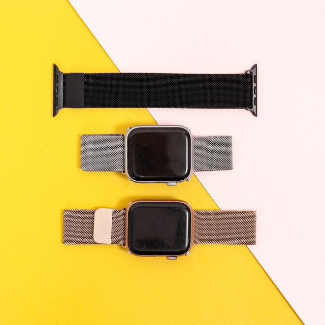 (HANYA TALI) Premium Milanese Stainless Magnet Strap for Apple Watch Band