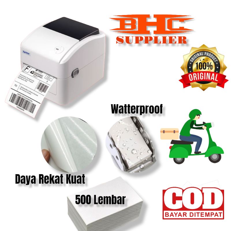 

Kertas Thermal Label Barcode Pengiriman 100x150 mm A6 isi 500pcs LIPAT Direct Thermal Sticker sp bhc barber