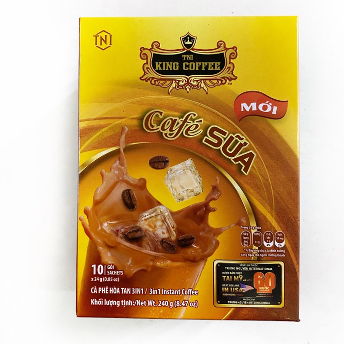 Kopi Vietnam King Coffee Cafe Sua Kopi Susu [10 x 24 Gram]