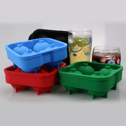 Four Ball Ice Maker / Pencetak Es Batu Bulat Isi 4 - Warna Hitam