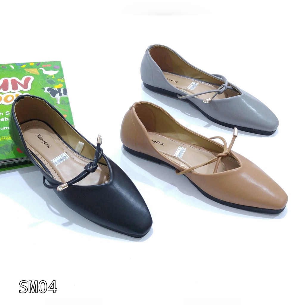 Borneo Sepatu Flat Flatshoes SM04 dan SM02 Variasi Tali by Xavyera (Dua Model Keren)