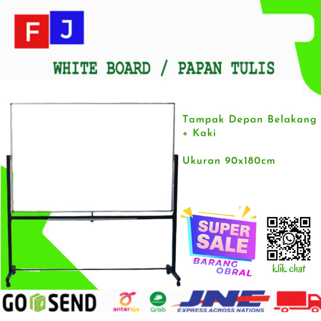 

Whiteboard SAKANA 90x180cm – Papan Tulis Whiteboard 90x180cm (Double Face Kaki)
