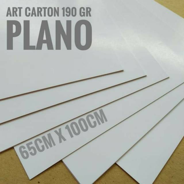 

( 100 Lembar ) Kertas Art Carton 190 Gsm / Karton Glossy Uk Plano 65cm X 100cm