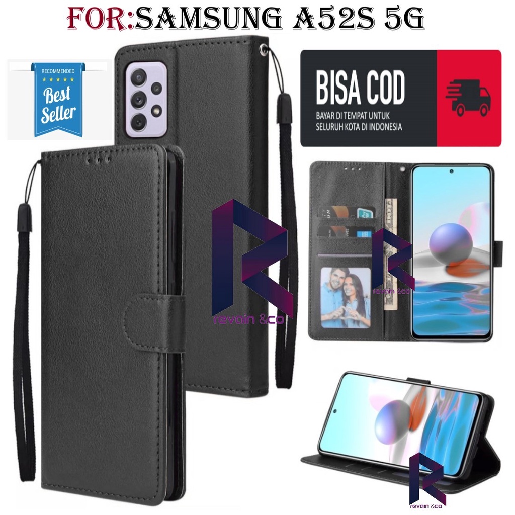 SAMSUNG A52S 5G CASE FLIP WALLET LEATHER KULIT PREMIUM SARUNG BUKA TUTUP FLIP CASE SAMSUNG A52S 5G