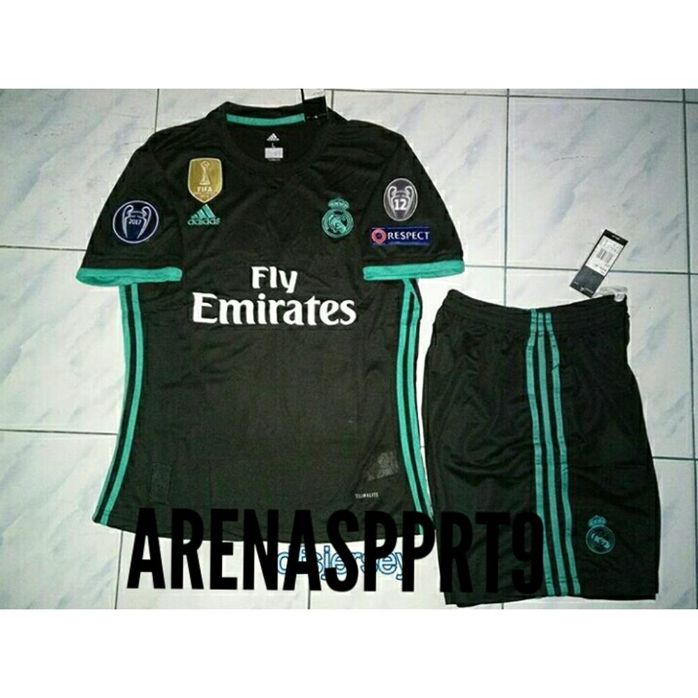 JERSEY REAL MADRID AWAY SAMA CELANA FULL UCL 2017 2018 Termurah