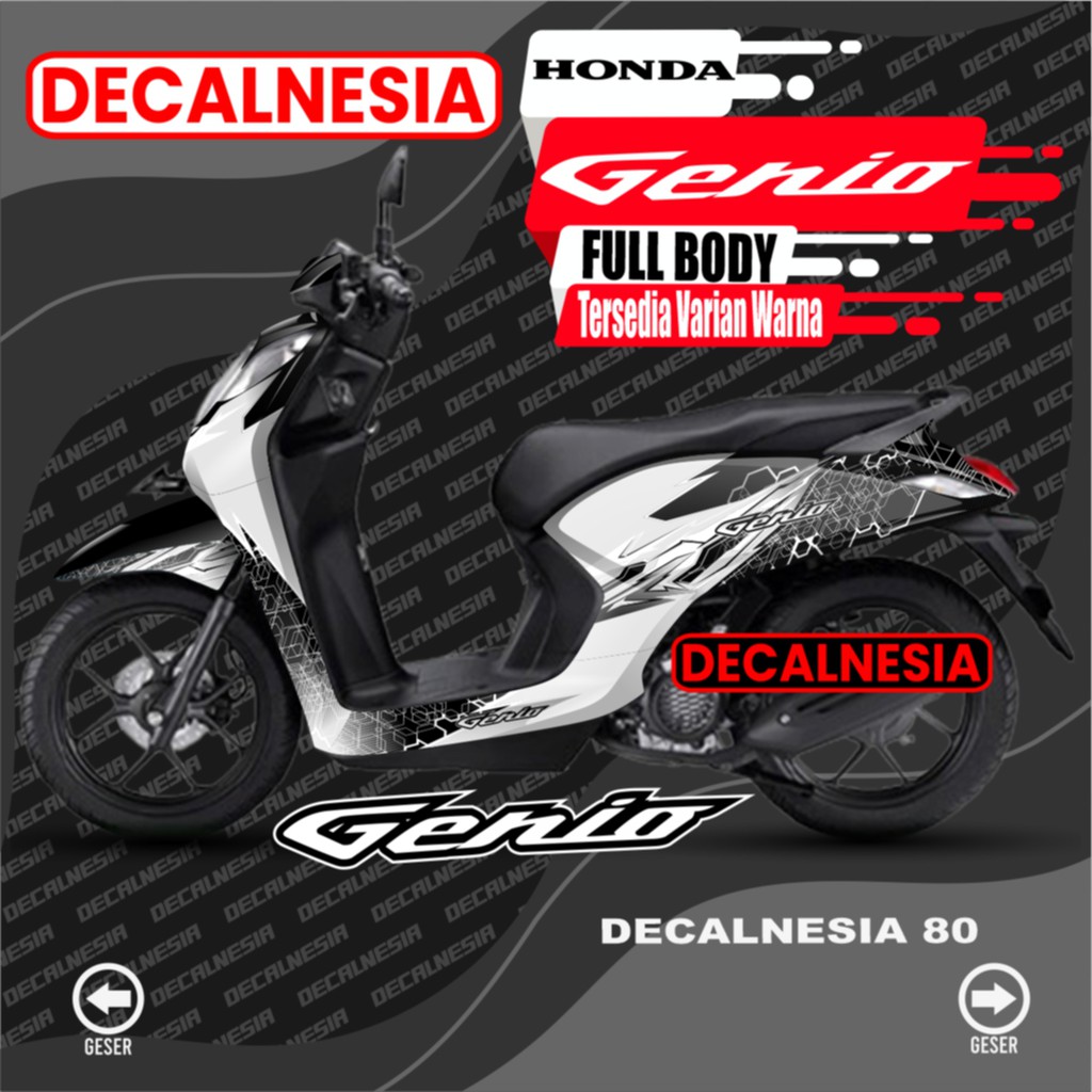 Stiker Genio Full Body Decal Genio Motor Modifikasi Variasi Dekal Sticker Genio