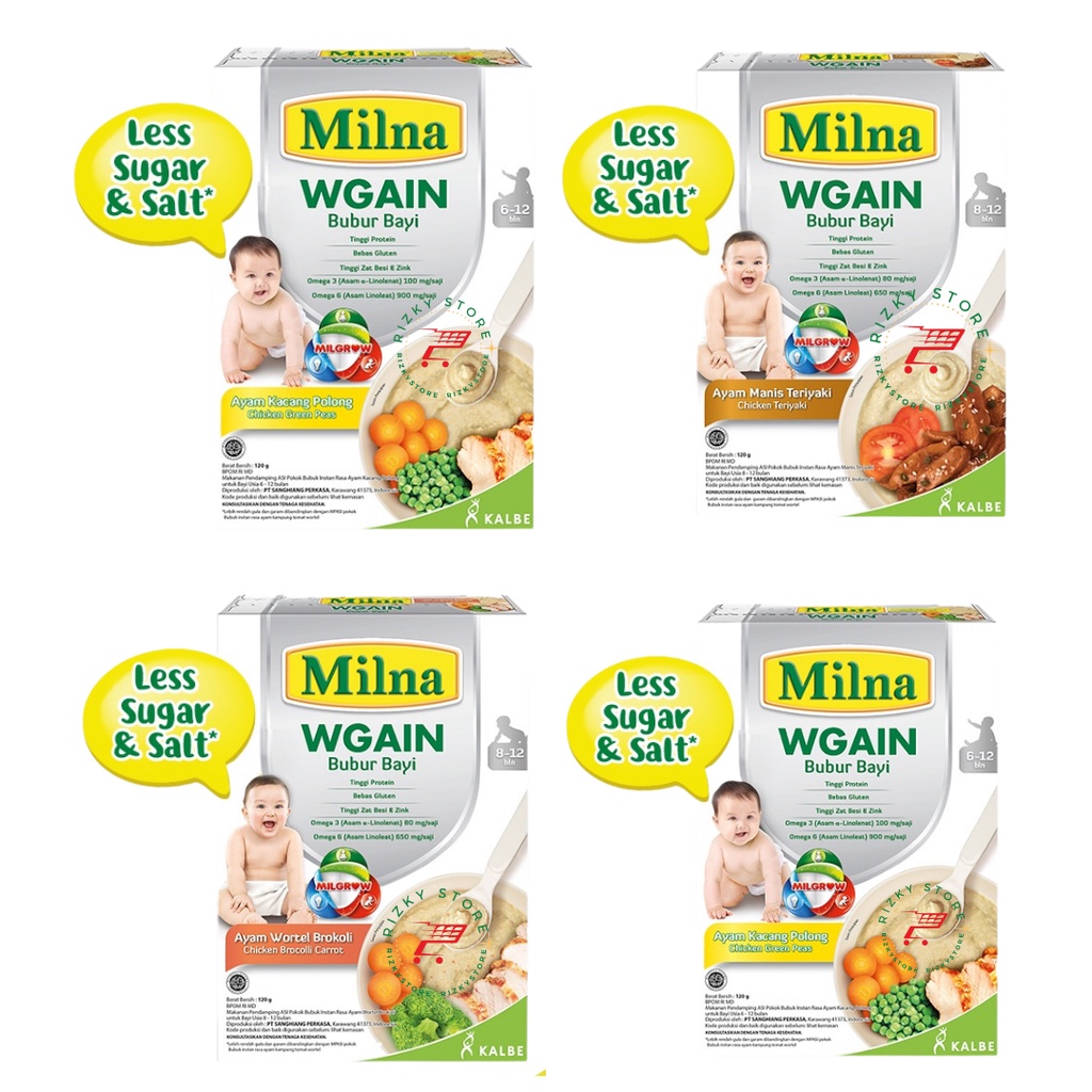 MILNA BUBUR BAYI WGAIN ( Penambah Berat Badan) 120gr