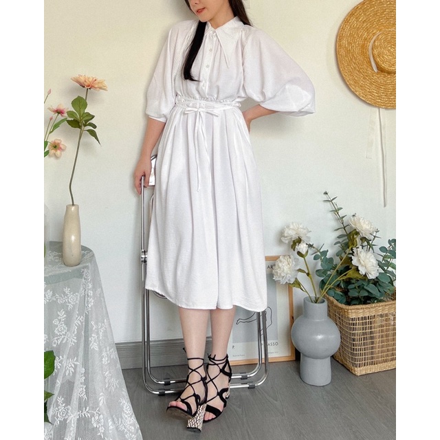 KANON - Heidy Multi-Way Shirt Dress - Dress kemeja midi desain unik korean look