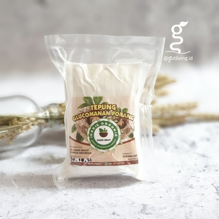 

MURAH Tepung Glucomannan Porang Ikarie Organic (Glukomanan Porang/Iles-iles)