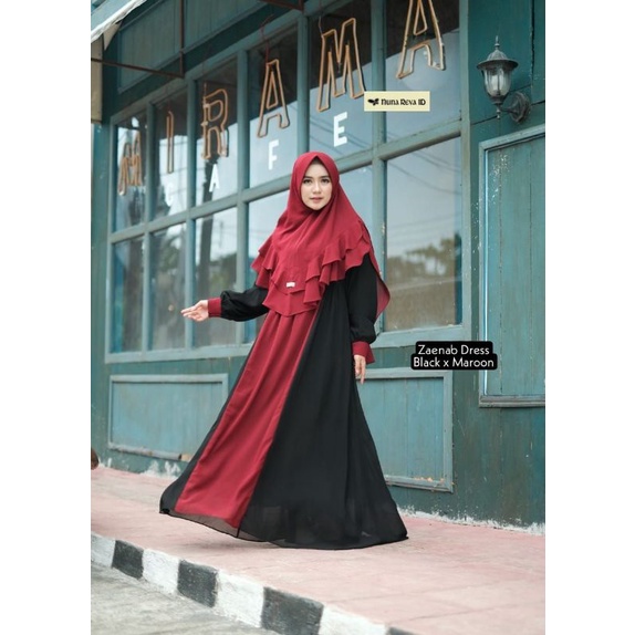 Gamis Zaenab set Khimar by nunareva (Ready Stok)