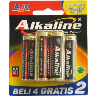 Baterai ABC Alkaline AA isi 6