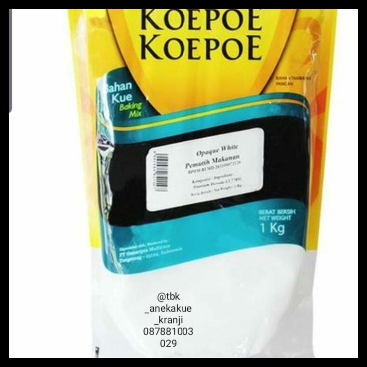

TERBARUU!! Opaque White/Pemutih cap Koepoe-Koepoe 1 kg /Pewarna Putih Food Grade SALE