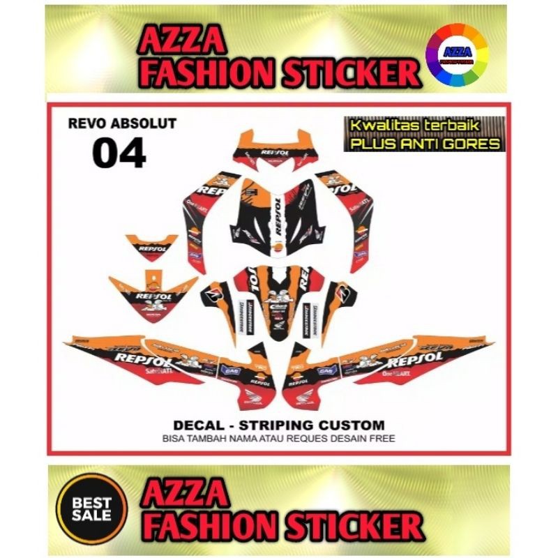 Sticker Striping Decal Revo Absolute, Sticker Decal Honda Revo Absolute, Sticker Revo Absolute 04