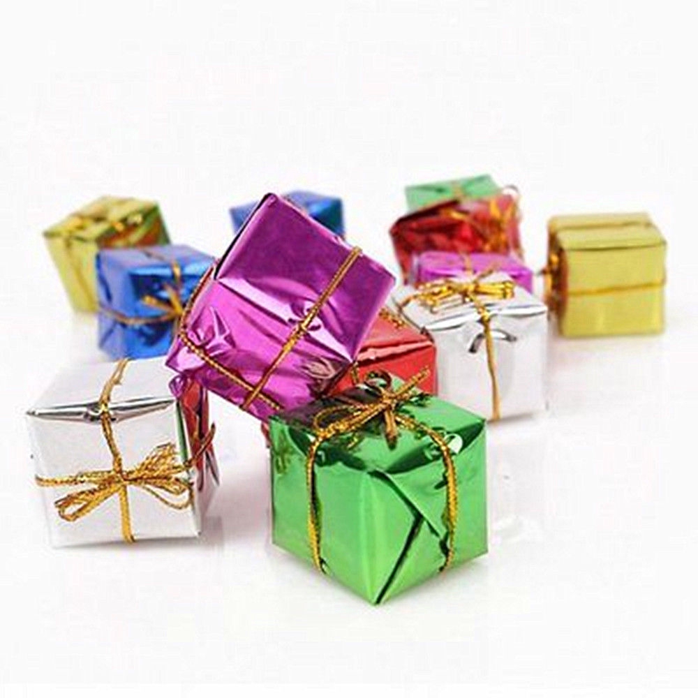 12 Pcs Ornamen Kotak Mini Bahan Busa Ukuran 2.5cm Untuk Dekorasi Pohon Natal