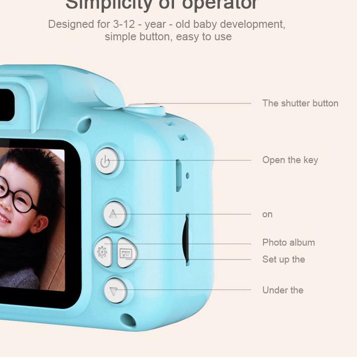 Mainan Kamera Anak Kamera instax mini Kamera Digital Perekam Video 1080P Lucu untuk Anak-Anak KODE B